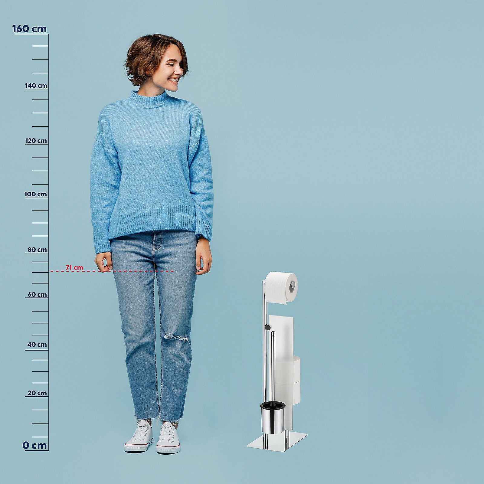 kela Toilettenpapierhalter Style, offener Bürstenbehälter, Ersatzrollenhalterung, Trennvorrichtung