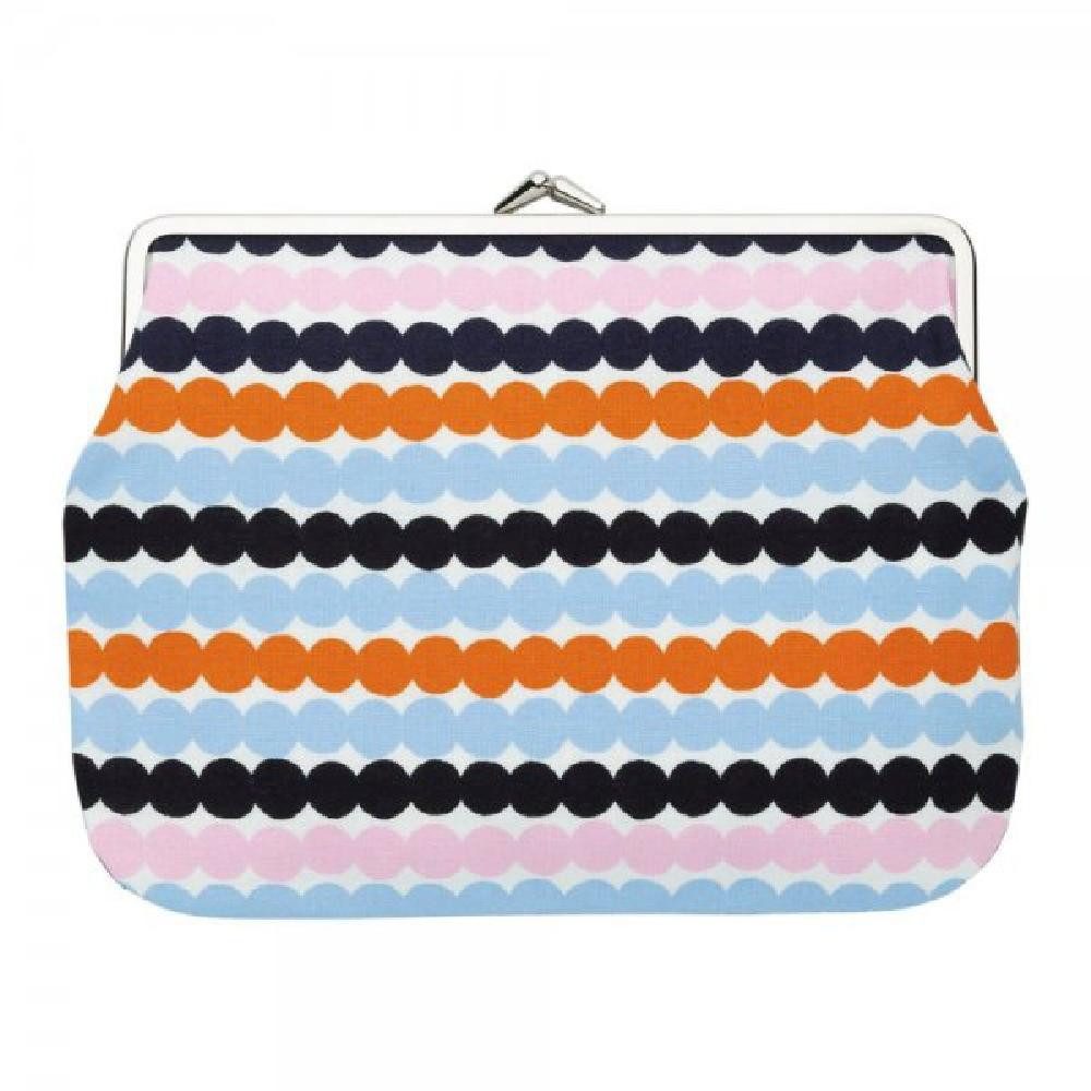 Marimekko Handtasche Portemonnaie Puolikas Kukkaro Mini-Räsymatto White Pink Orage Blue (14