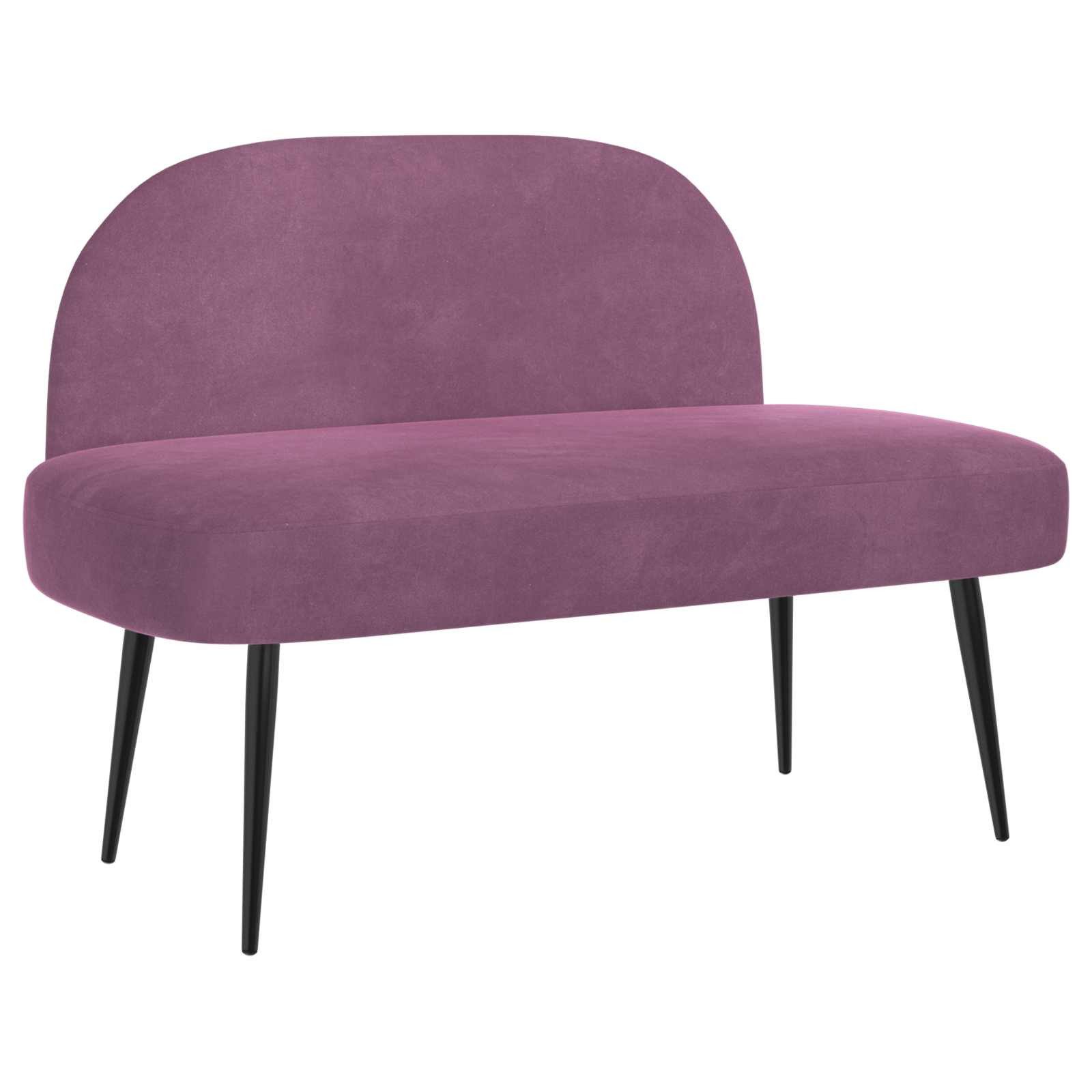 vidaXL Sitzbank Gepolsterte Bank mit Rückenlehne Lila 110 x 60 x 76 cm Samt (1-St)