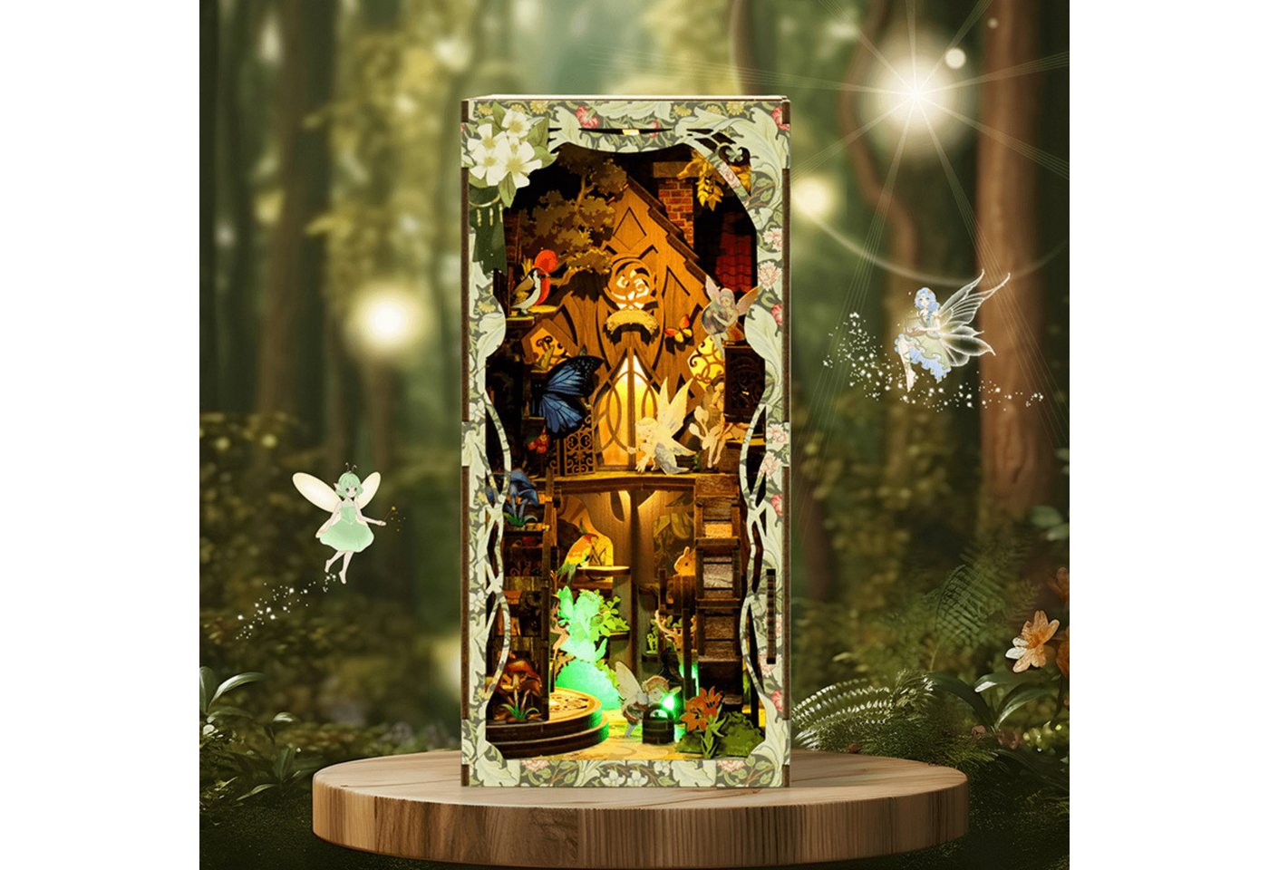 MagicHolz Buchstütze Secret World of the Forest Diorama Book Nook