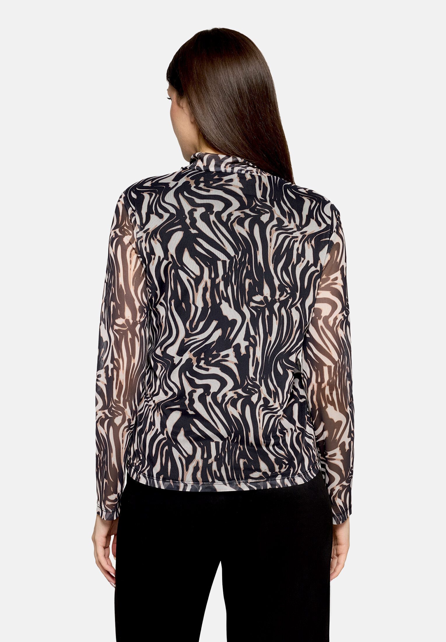 Betty&Co Kurzarmshirt Damen mit Stehkragen (1-tlg)