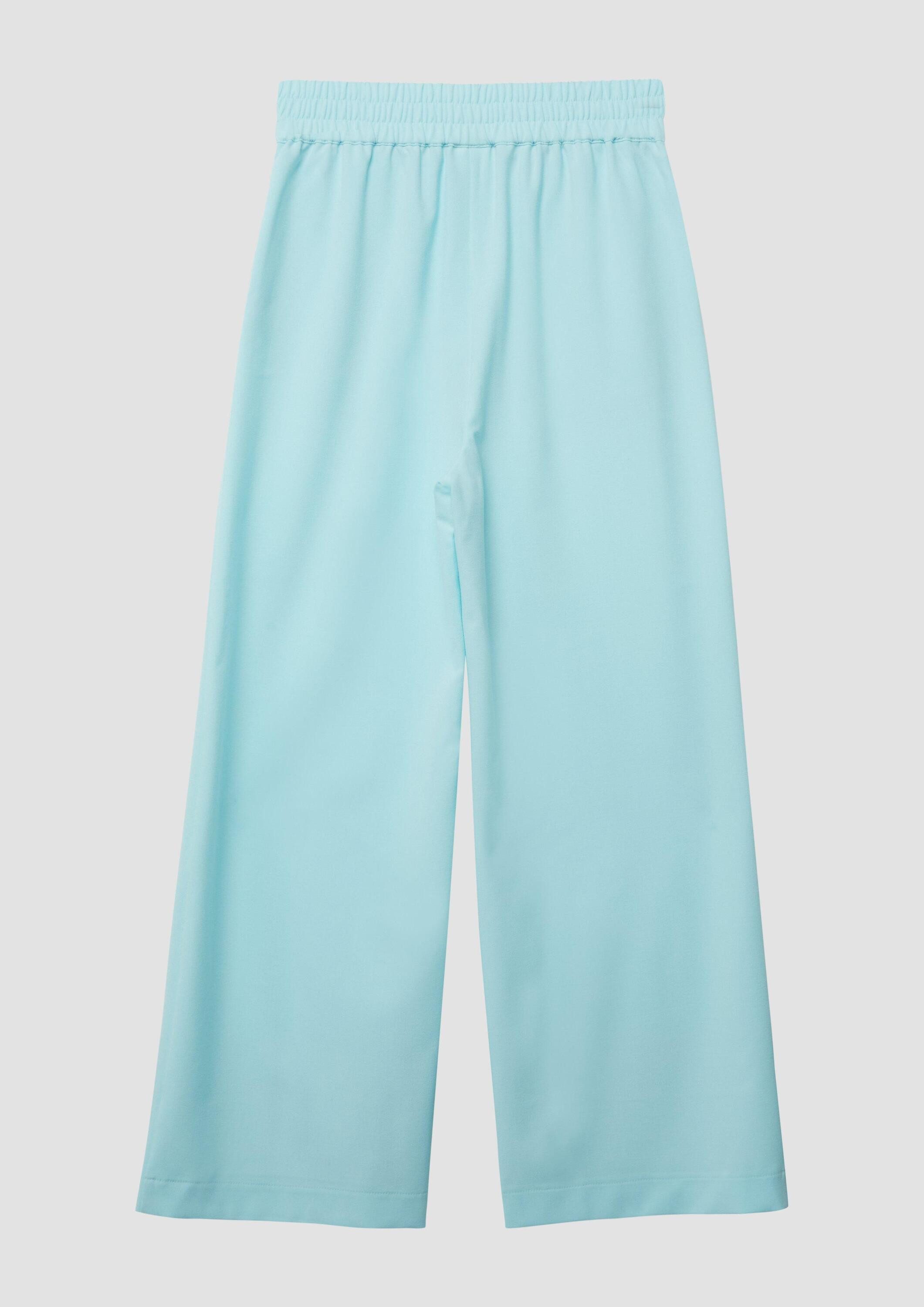 s.Oliver Chinos Hose Fließende Hose mit Elastikbund und Wide Leg