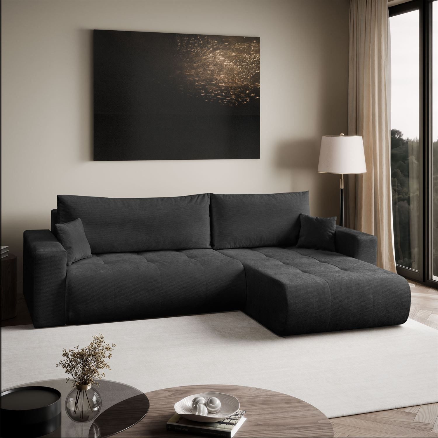 Lookway Ecksofa CLOUD mit Bettfunktion und Bettkasten, 277x83x143 xm