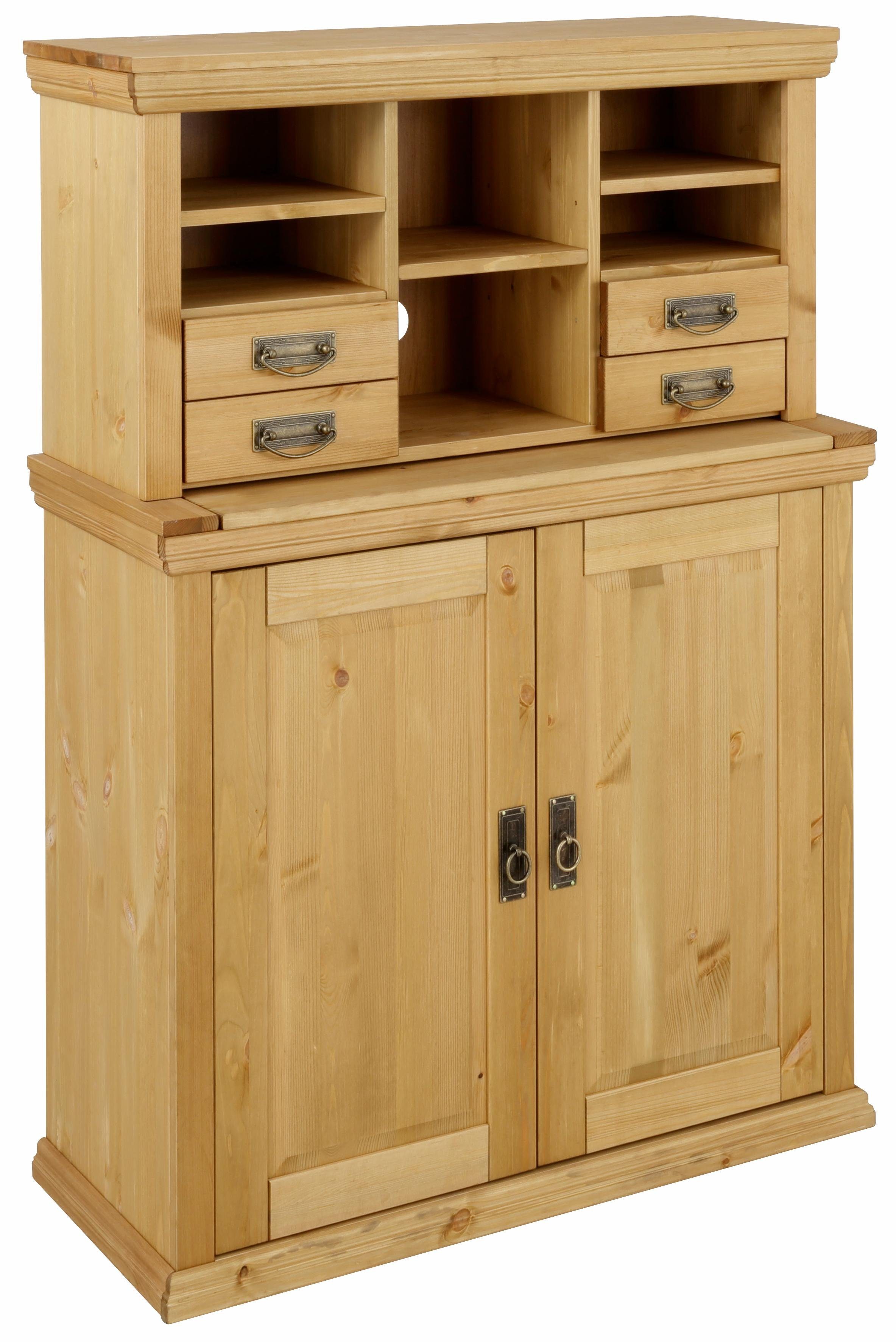 Home affaire Sekretär Konrad, Schreibtisch aus Massivholz, mit viel Stauraum, B89 x H122 cm