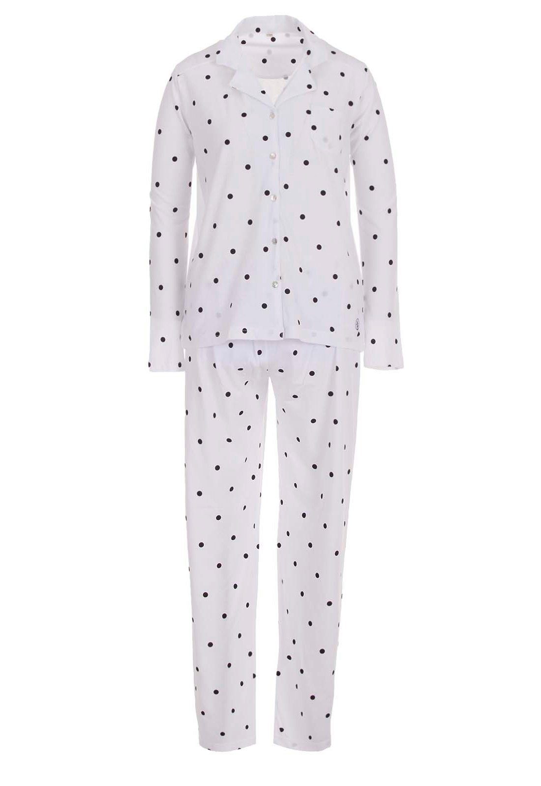 Schlafanzug Pyjama Set Langarm - Dots & Streifen