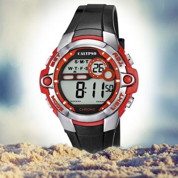 CALYPSO WATCHES Digitaluhr Calypso Unisex Uhr K5617/5 Kunststoffband, Damen, Herren Armbanduhr rund, PURarmband schwarz, Sport