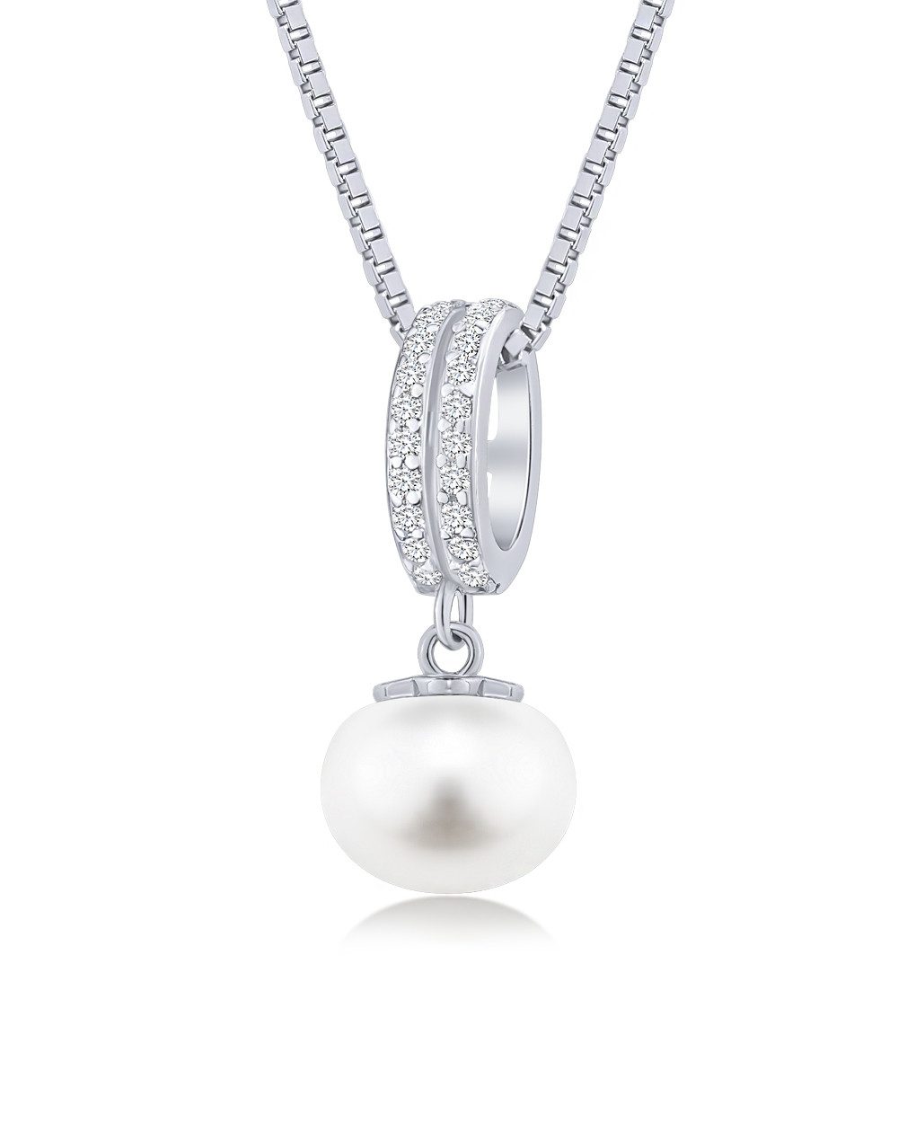 DANIEL CLIFFORD Perlenkette 'Ria' Damen Halskette Silber 925 Perlen Anhänge günstig online kaufen