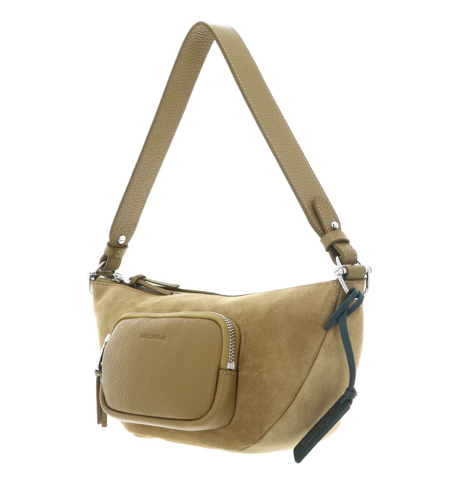 COCCINELLE Umhängetasche Smart To Go Suede Bimaterial Crossover Bag, aus echtem Rindsleder