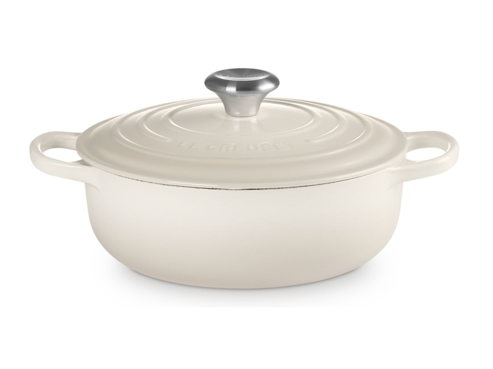 LE CREUSET Bräter Sauteuse Signature rund meringue 24cm, Emailliertes Gusseisen