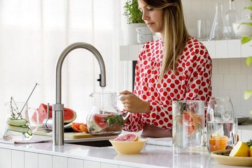 QUOOKER Küchenarmatur QUOOKER FLEX Zugauslauf Kupfer Rose' VAQ PRO3 mit CUBE 2 (3XRCOCUBE) (2-St) 100°C Kochendwasserhahn mit Trinkwassersystem