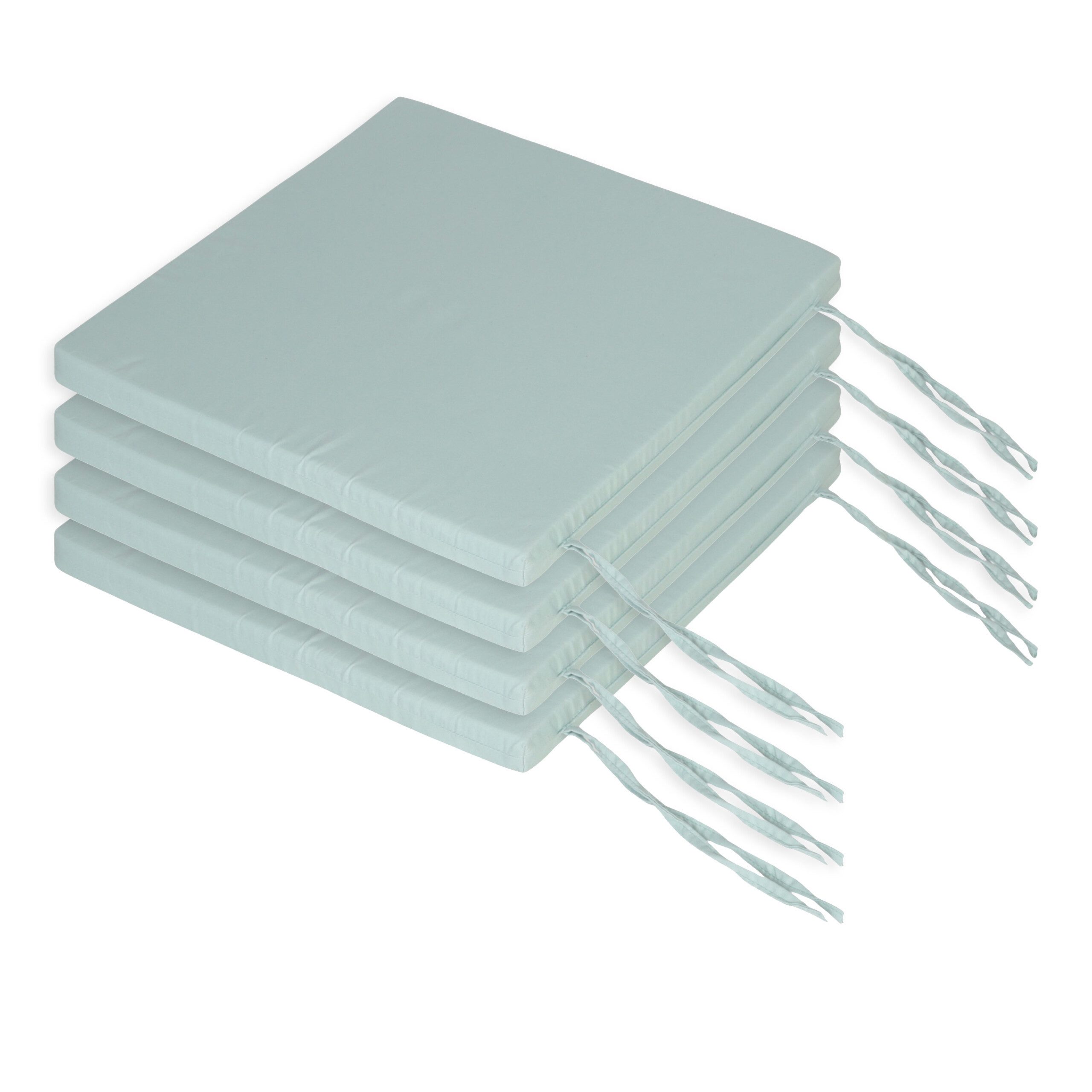 relaxdays Stuhlkissen Flache Stuhlkissen im 4er Set, Hellgrün, 4er-Pack