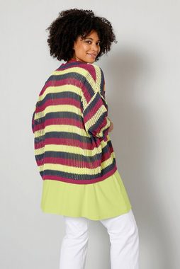 Sara Lindholm Strickjacke Strickjacke oversized Rippstrick Streifen