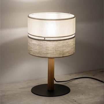 Signature Home Collection Nachttischlampe Tischlampe Holz natur Lampenschirm Stoff beige braun, ohne Leuchtmittel, Lampenfuß mit Lampenschirm