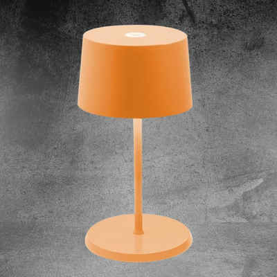 Zafferano LED Tischleuchte LED Akku Tischleuchte Olivia Mini in Orange 2,2W 150lm IP65, keine Angabe, Leuchtmittel enthalten: Ja, fest verbaut, LED, warmweiss, Tischleuchte, Nachttischlampe, Tischlampe