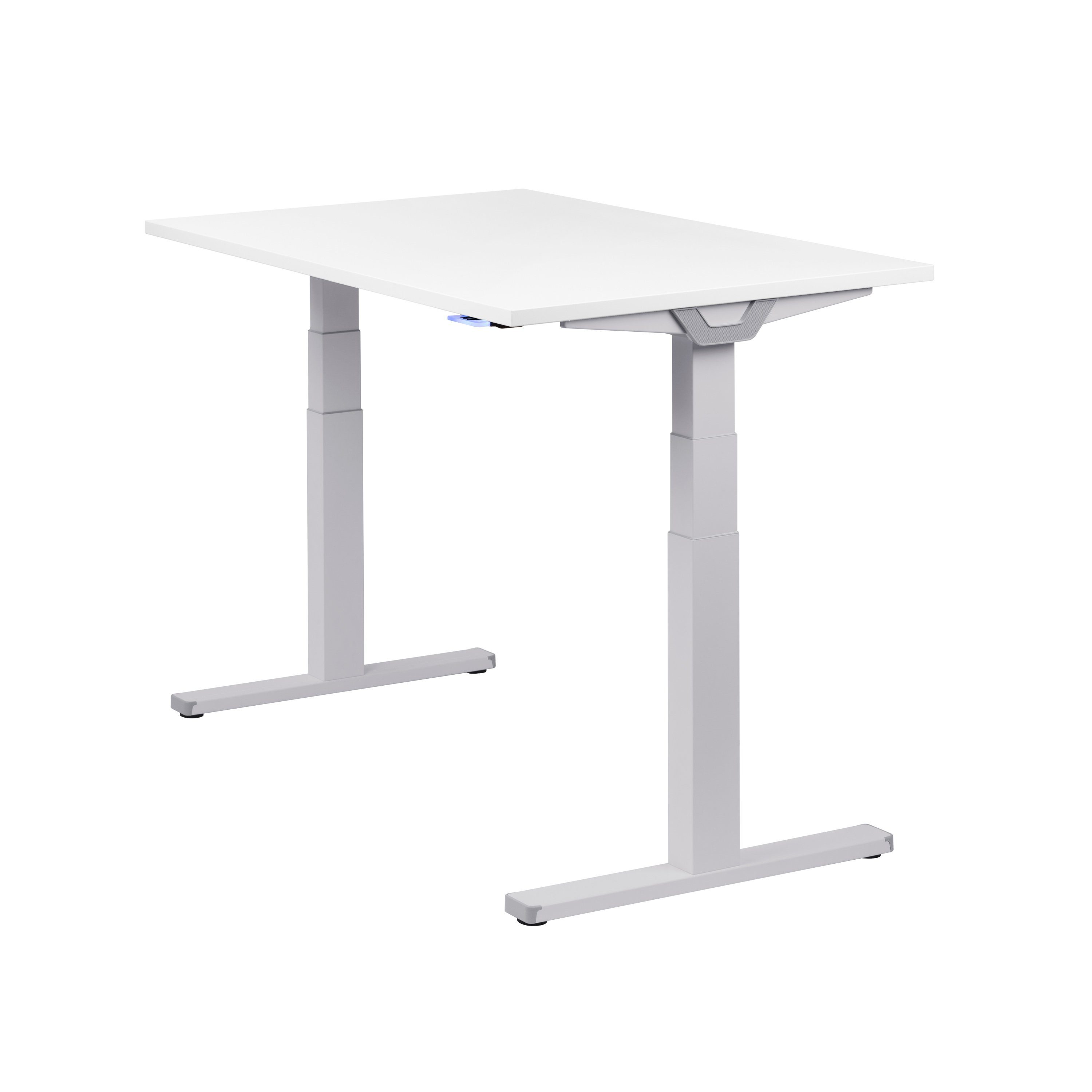 Weiß cm Tischplatte Silber (Melamin) x 120 office® Schreibtisch Wildeiche Line, Premium Silber | höhenverstellbar, boho elektrisch 80