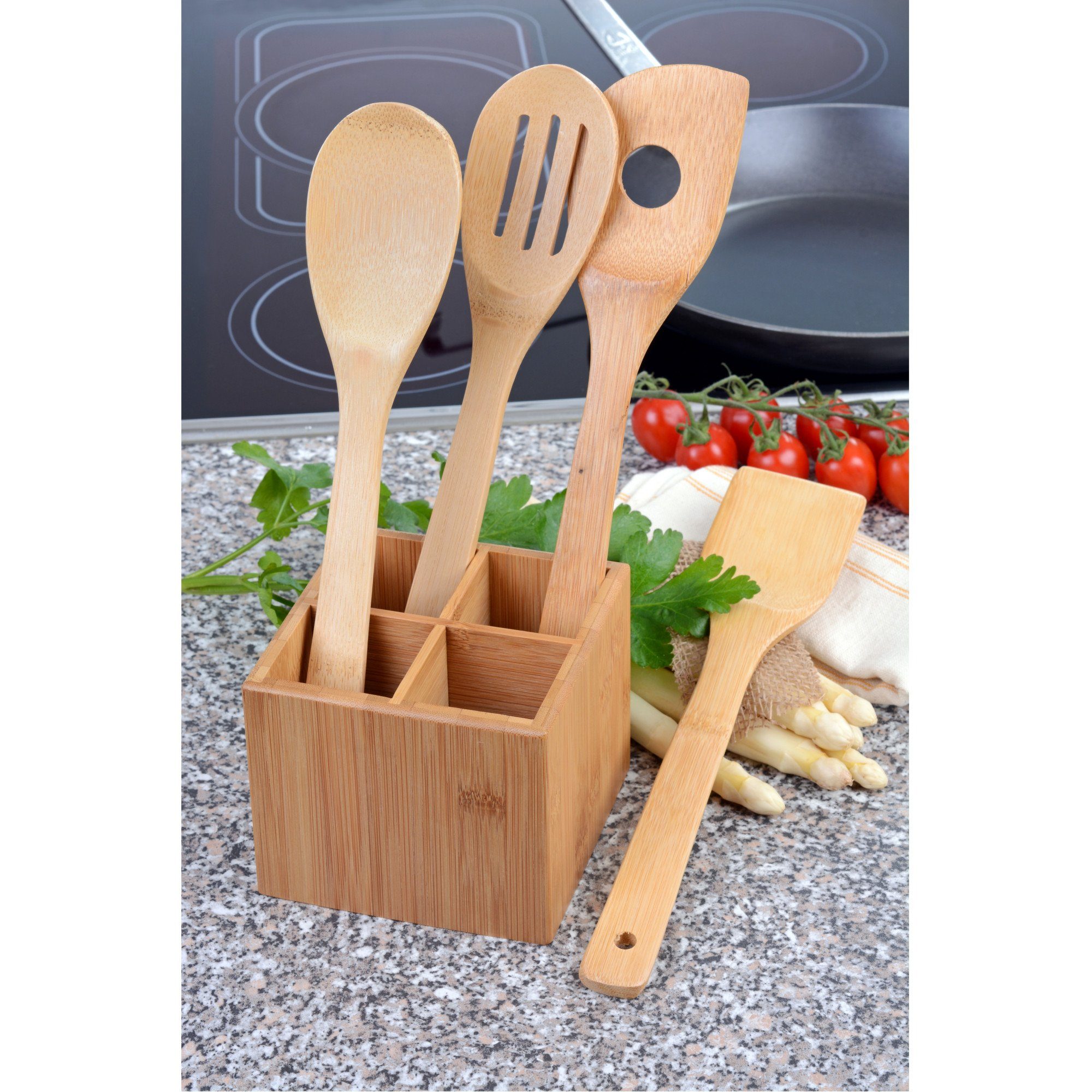 GRÄWE Schöpflöffel GRÄWE Bambus Kochlöffelset inkl. Aufbewahrungsbox