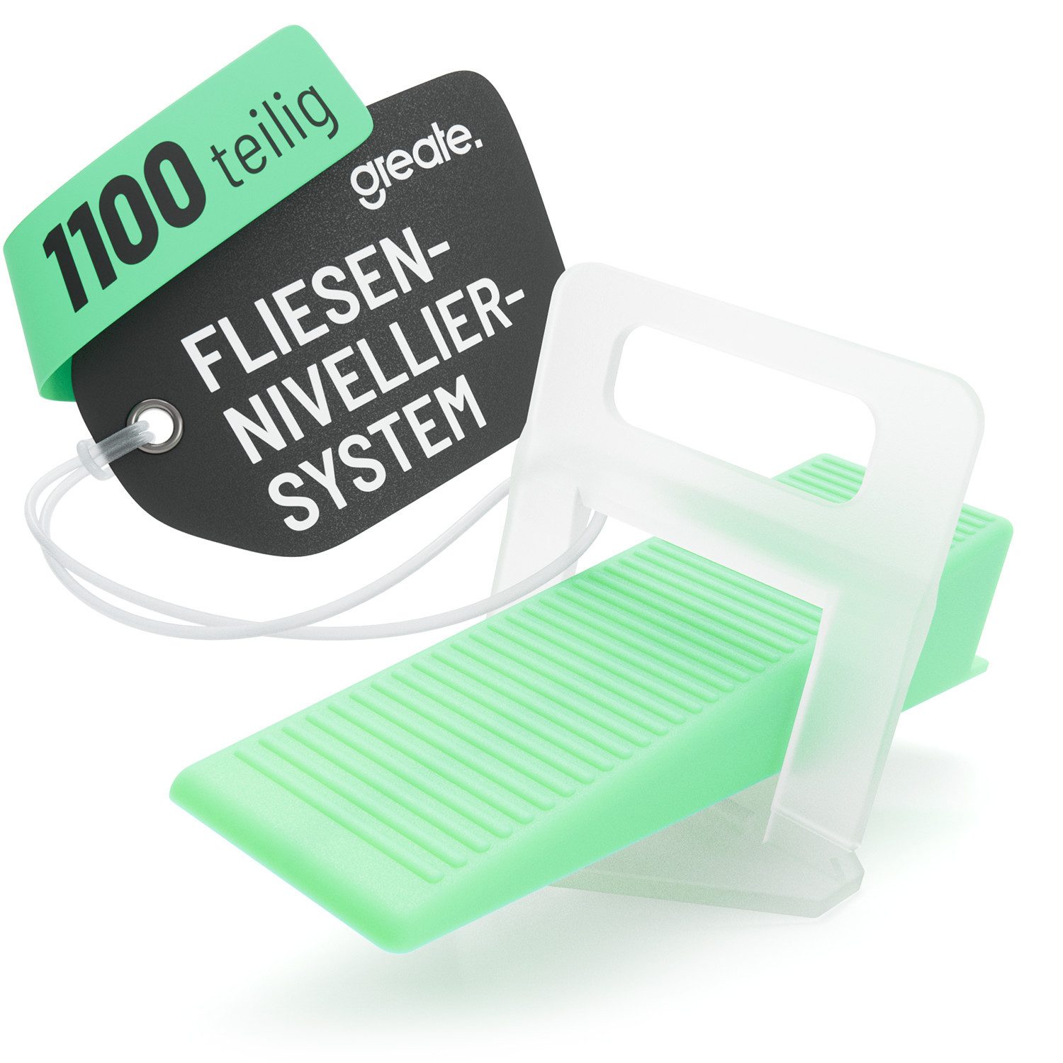 greate. Nivelliersystem 1100-teiliges Fliesen Nivelliersystem 2mm - Fliesen Keile Set (1100-St)