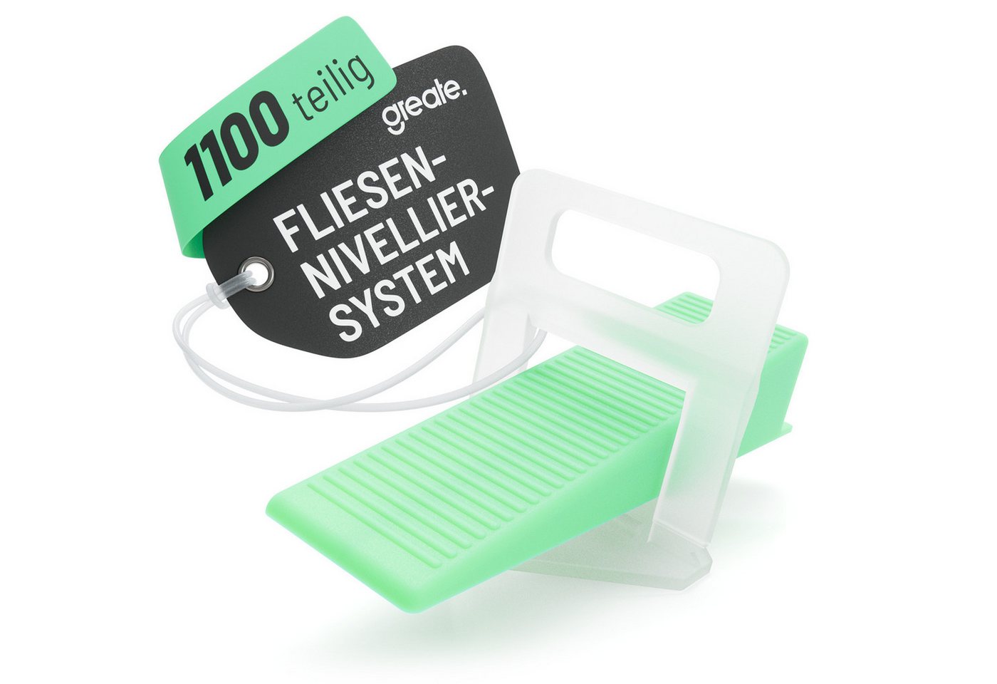 greate. Nivelliersystem 1100-teiliges Fliesen Nivelliersystem 2mm - Fliesen Keile Set (1100-St)