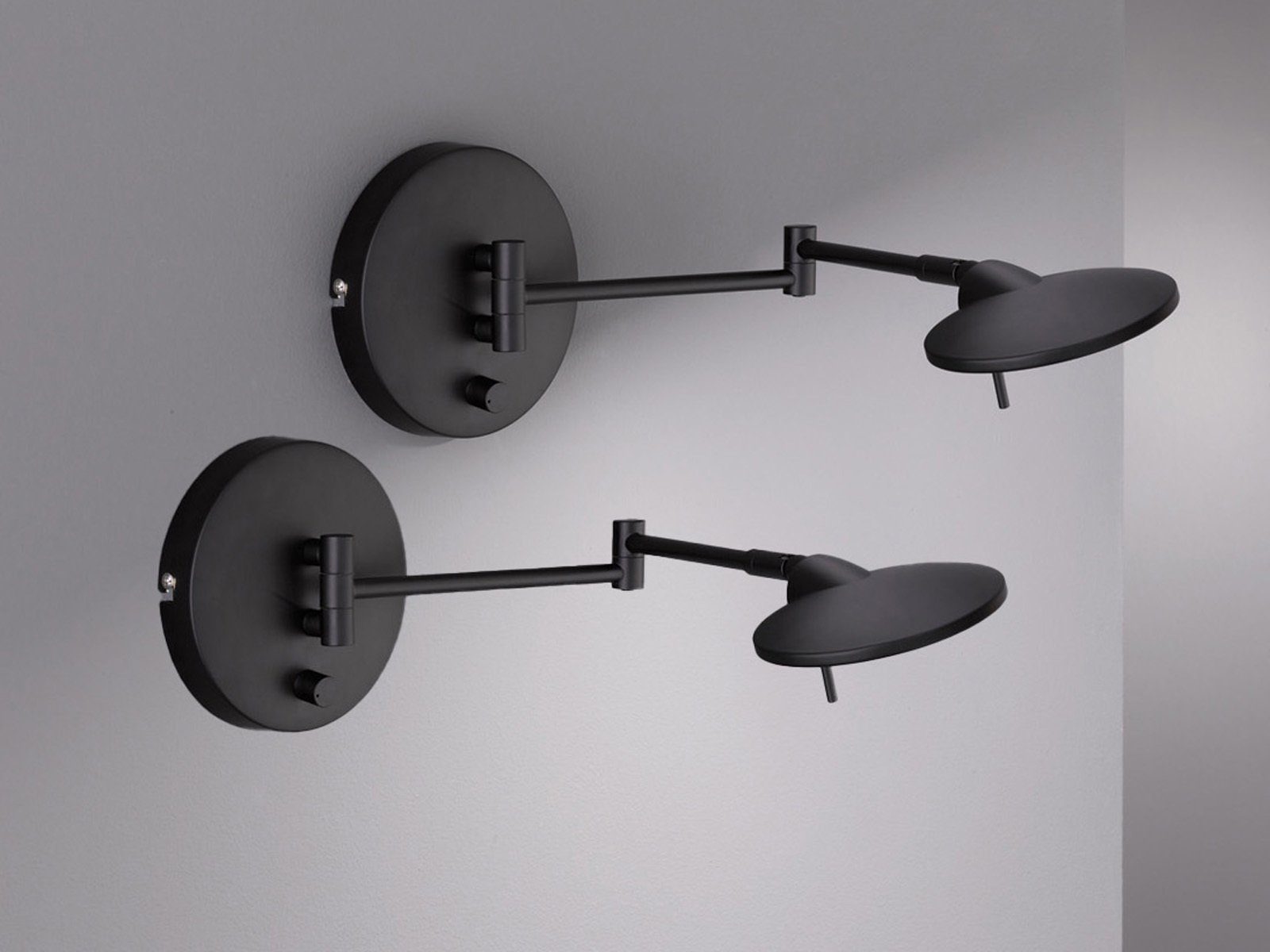TRIO Leuchten LED Leselampe, Dimmfunktion, LED fest integriert, Warmweiß, 2er Set groß innen mit Schalter und Stecker Leselampe verstellbar Bett