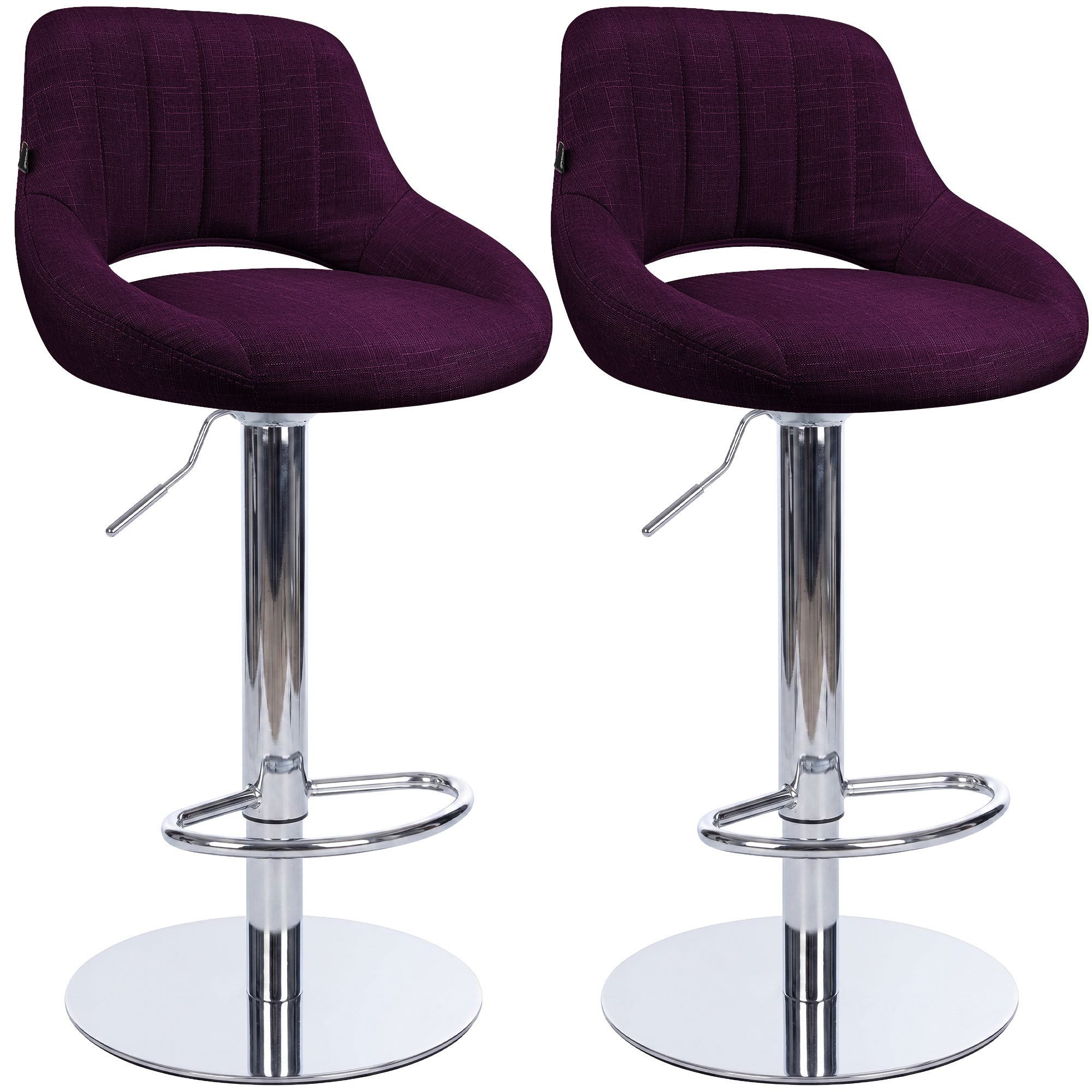 CLP Barhocker 2er Set Milet chrom (Set, 2er), höhenverstellbar und drehbar