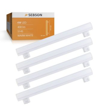 SEBSON LED-Leuchtmittel LED Lampe S14S 30cm 4w 400lm warmweiß Linienlampe 150° - 4er Pack