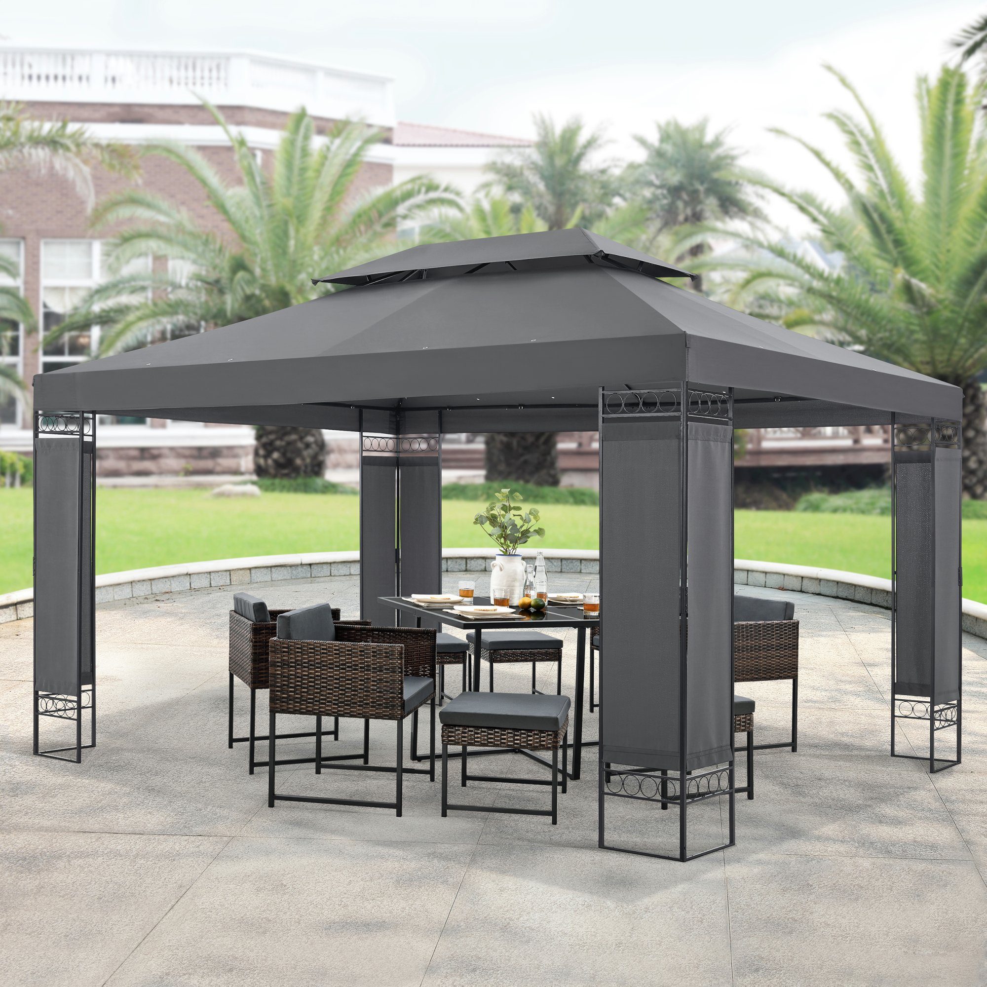 en.casa Pavillon, »Lanciano« Festzelt Gartenpavillon 400x300x265cm günstig online kaufen