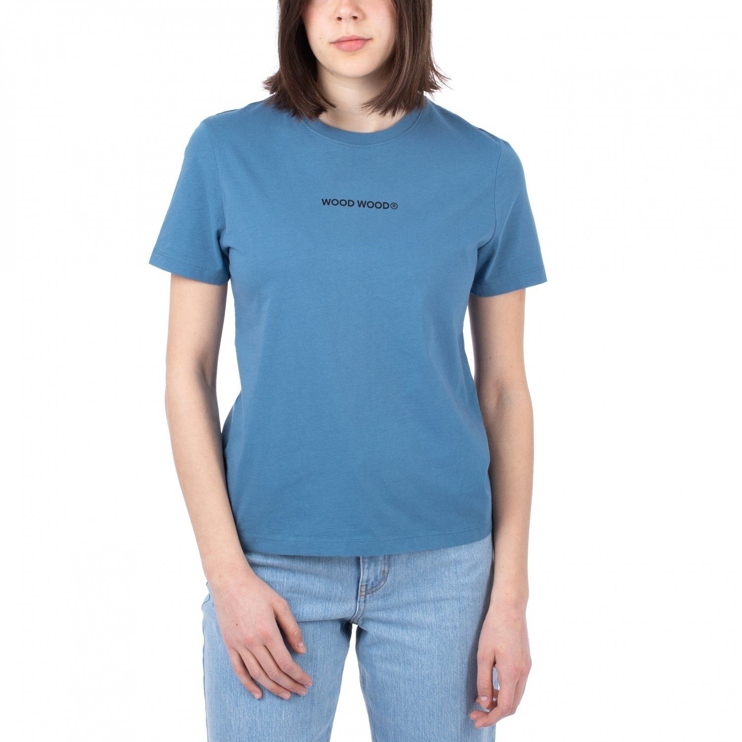 WOOD WOOD T-Shirt Wood Wood Aria Logo T-Shirt Blue