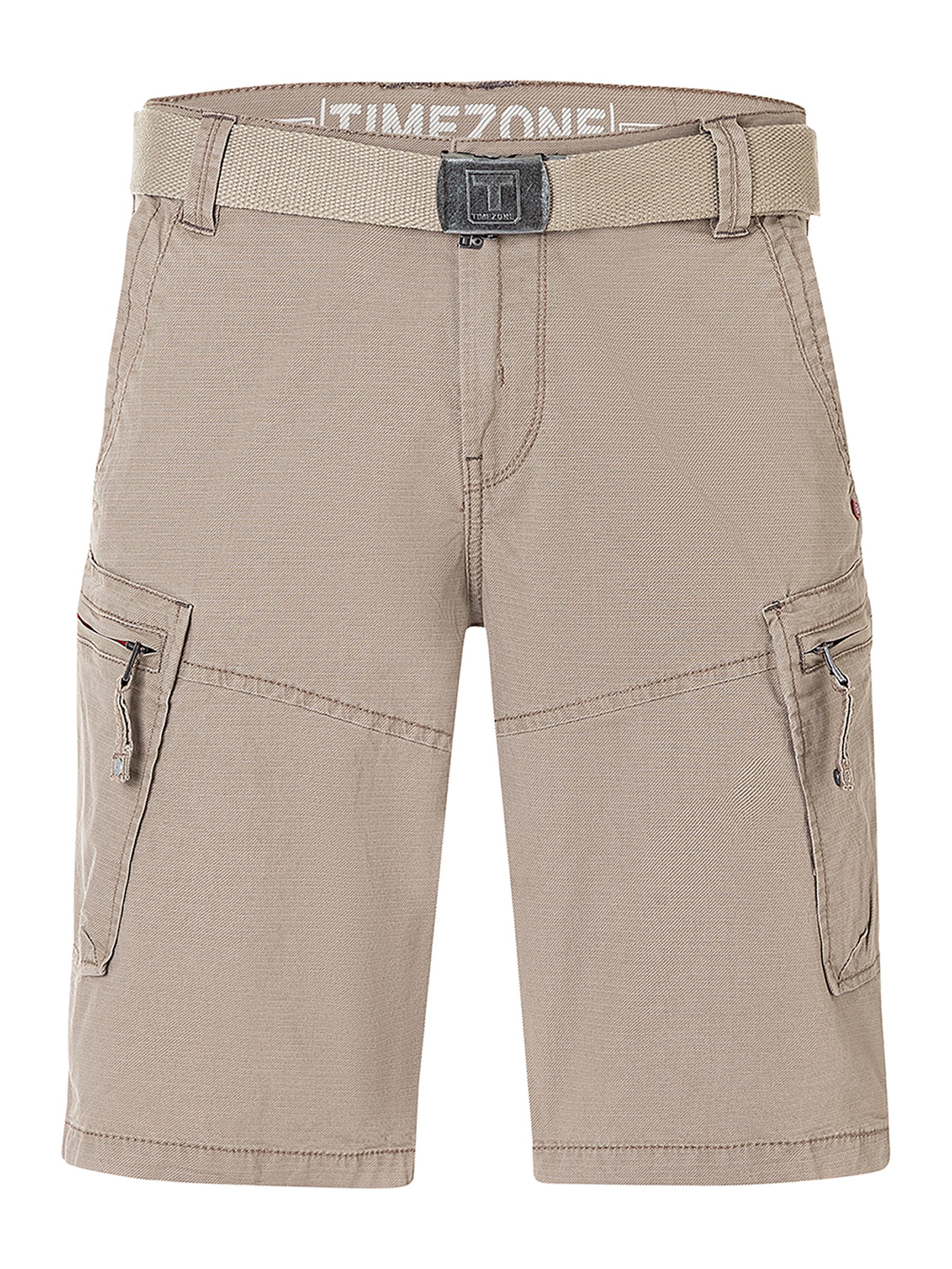 TIMEZONE Cargoshorts Inklusive Gürtel Eingrifftaschen Reißverschluss Knielang (1-tlg) Regular NickTZ Short