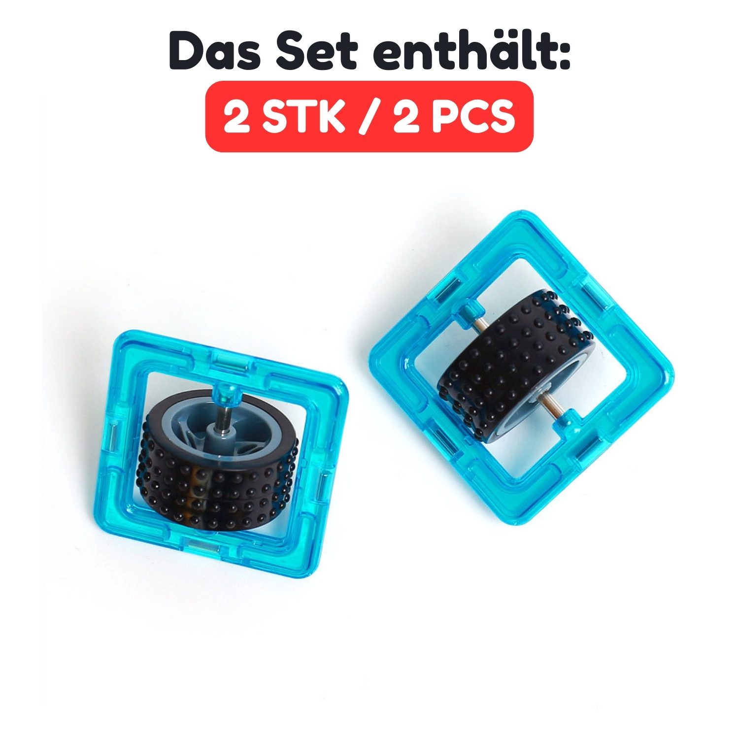 MAGNIKON Magnetische Bausteine Räder Magnetspielbausteine, (Erweiterungsset günstig online kaufen