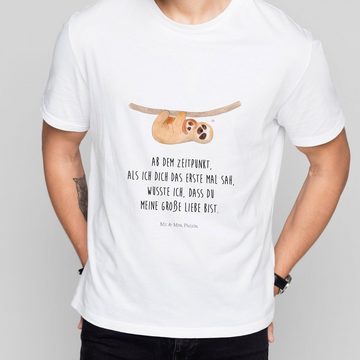 Mr. & Mrs. Panda T-Shirt Faultier mit Kind - Weiß - Geschenk, T-Shirt mit Spruch, T-Shirt, mom (1-tlg)