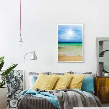 Sinus Art Poster Landschaftsfotografie 60x90cm Poster Tropischer Sandstrand mit Sonne
