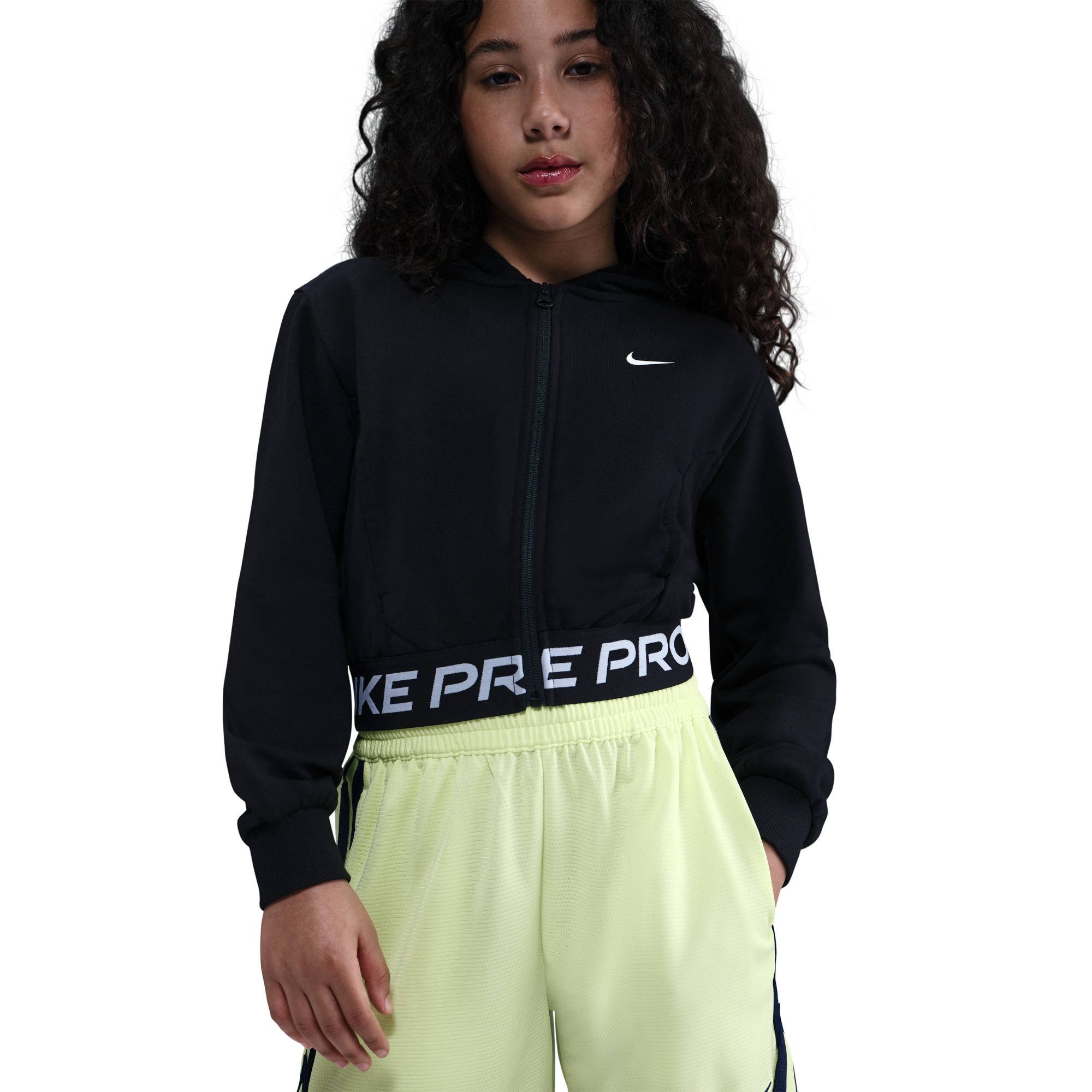 Nike Kapuzensweatjacke G NP DF FZ FLC HDY mit Kapuze, aus elastischem, schnell trocknendem Material