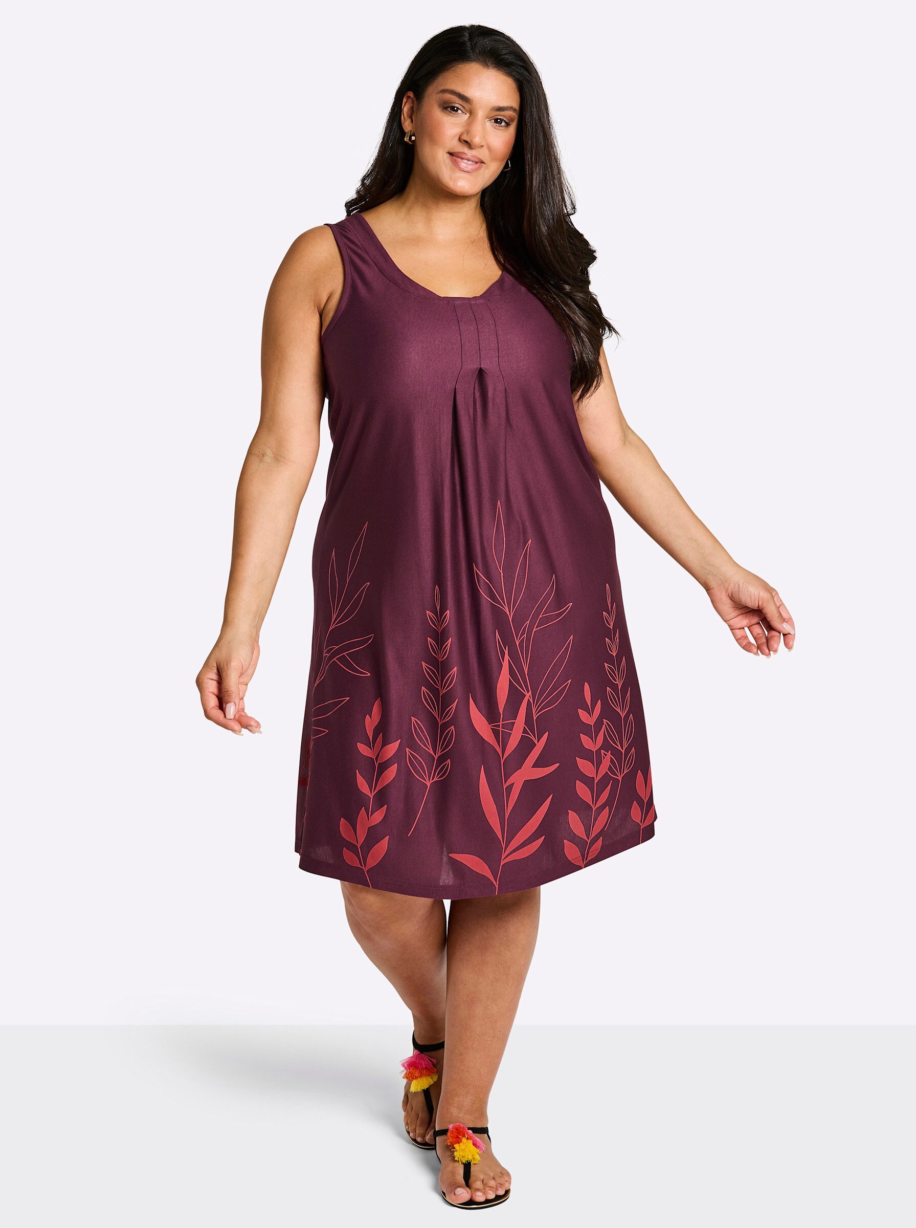 Sheego Strandkleid Jersey-Kleid Ärmellos