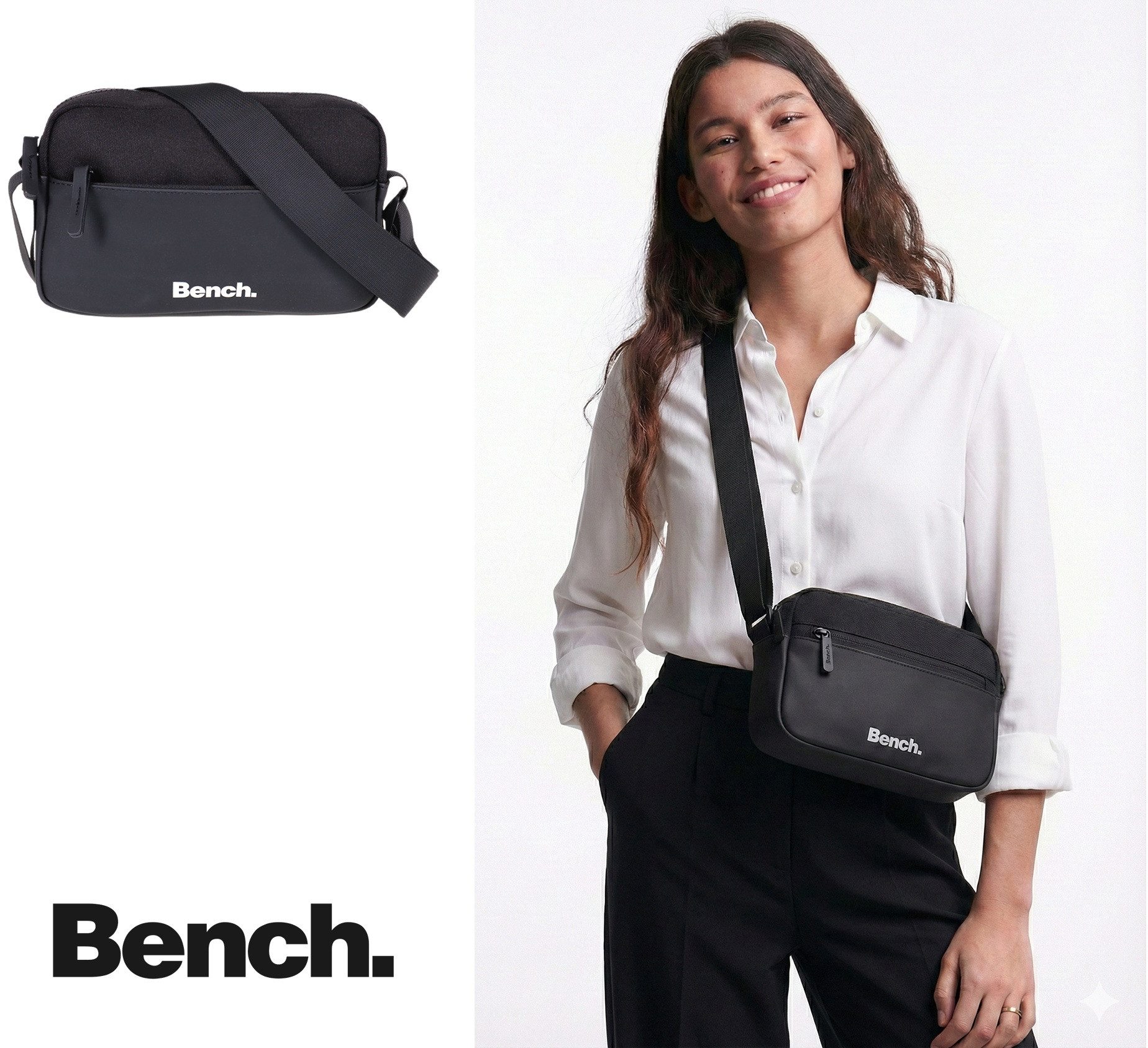 Bench. Handtasche Damen klein Schultertasche Umhänger Schultertasche, Umhängetasche Damentasche handbag Mädchen Style 64224 + Etui