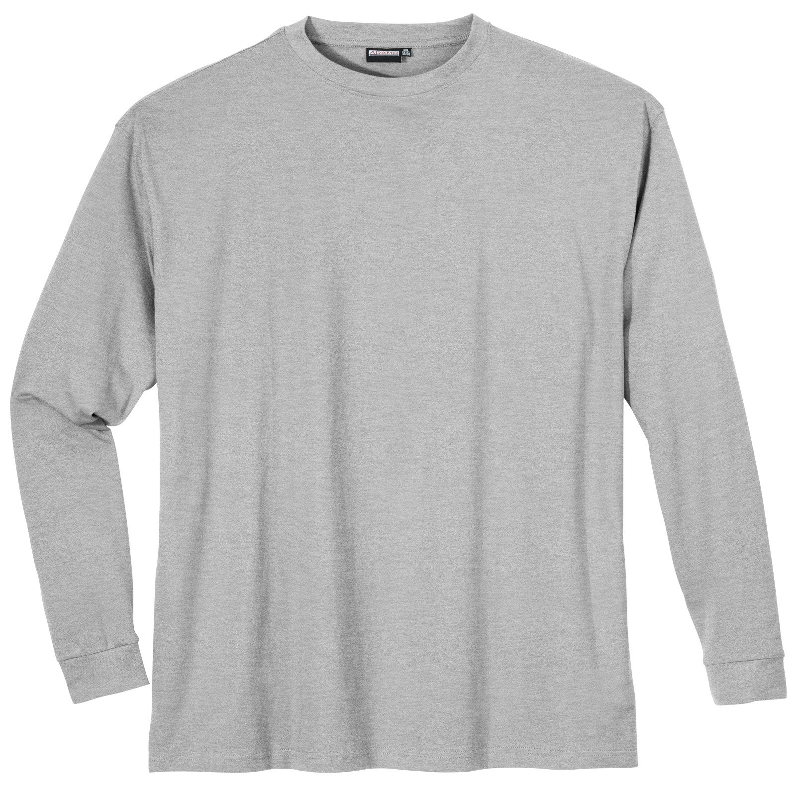 ADAMO Langarmshirt Adamo Langarmshirt Basic Übergröße hellgrau melange