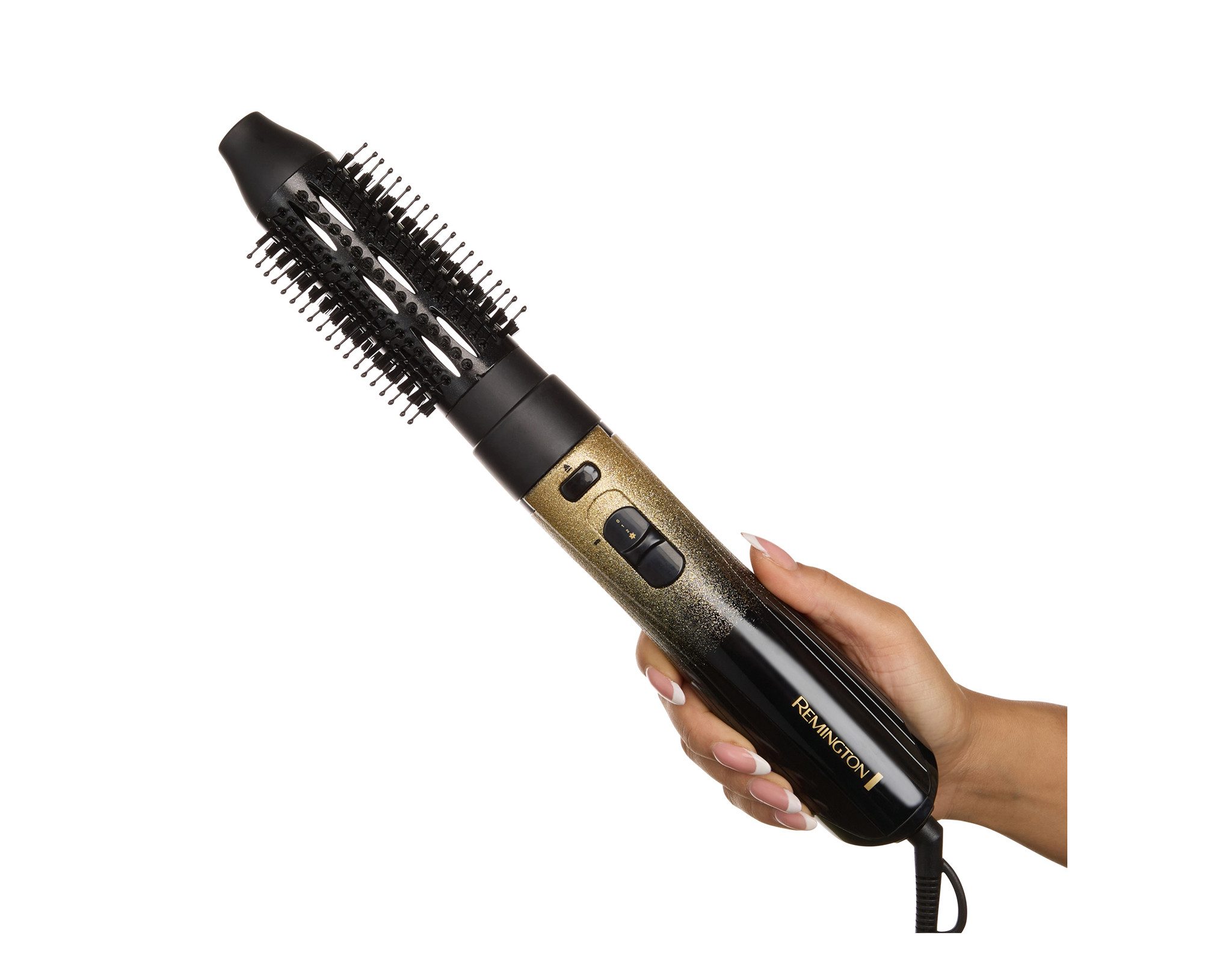 Remington Warmluftbürste Remington Warmluftbürste Styler GoldDust AS5208 800 Watt 2 Stufen, mit 3 Aufsätzen & Kaltstufe schwarz