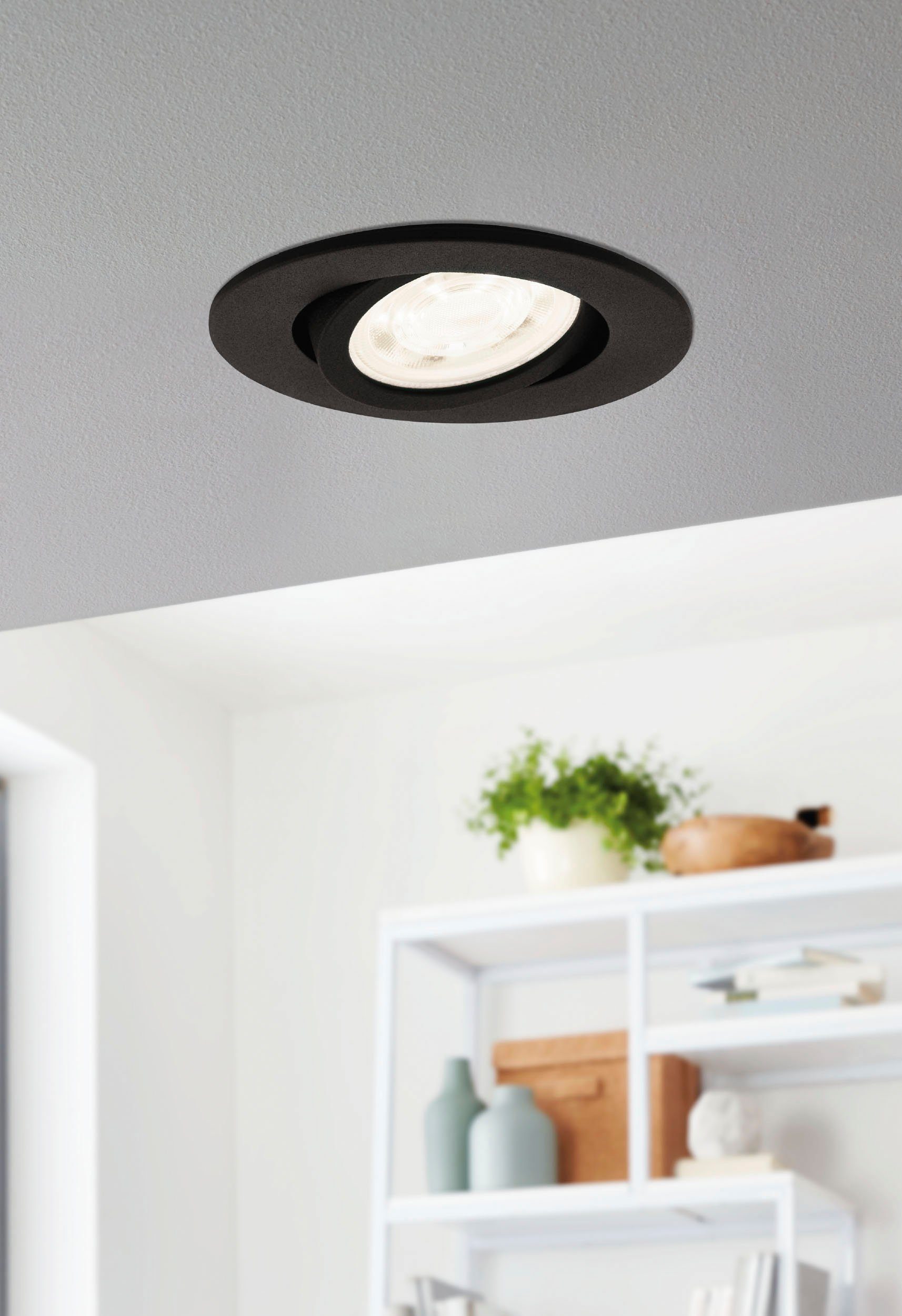 EGLO Deckenleuchte SALICETO-Z, Bluetooth, CCT - über Fernbedienung, Dimmfunktion, Farbsteuerung, Farbwechsel, Memoryfunktion, Nachtlichtfunktion, RGB, Smart Home, Weckerfunktion, dimmbar über Fernbedienung, mehrere Helligkeitsstufen, LED fest integriert, warmweiß - kaltweiß, App / Sprachsteuerung Alexa, ‎‎‎‎‎‎‎Ø 88 mm, exkl. Fernbedienung