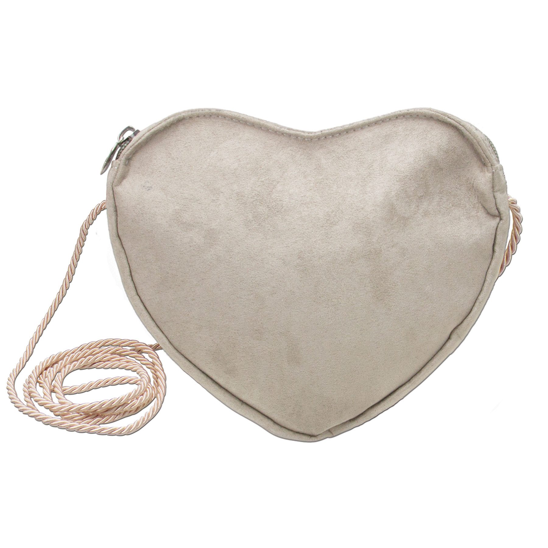 Schultertasche Herztasche (taupe-grau)