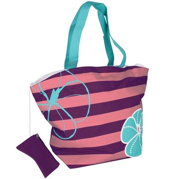 Strandtasche mit Etui Rosa Lila Tasche Strand, Reißverschluss Handtasche Umhängetasche