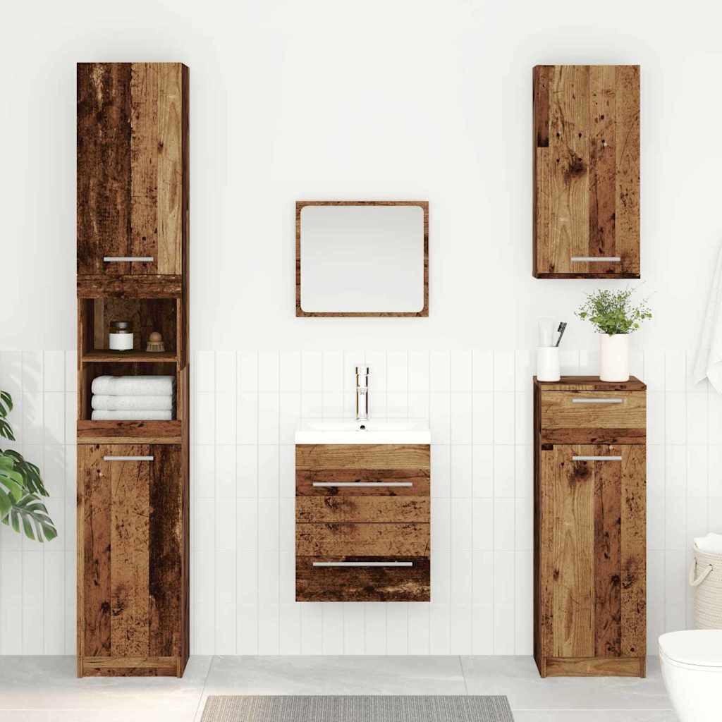 vidaXL Badezimmerspiegelschrank Waschbeckenunterschrank Altholz 38,5 x 41 x 48 cm Holzwerkstoff (1-St)