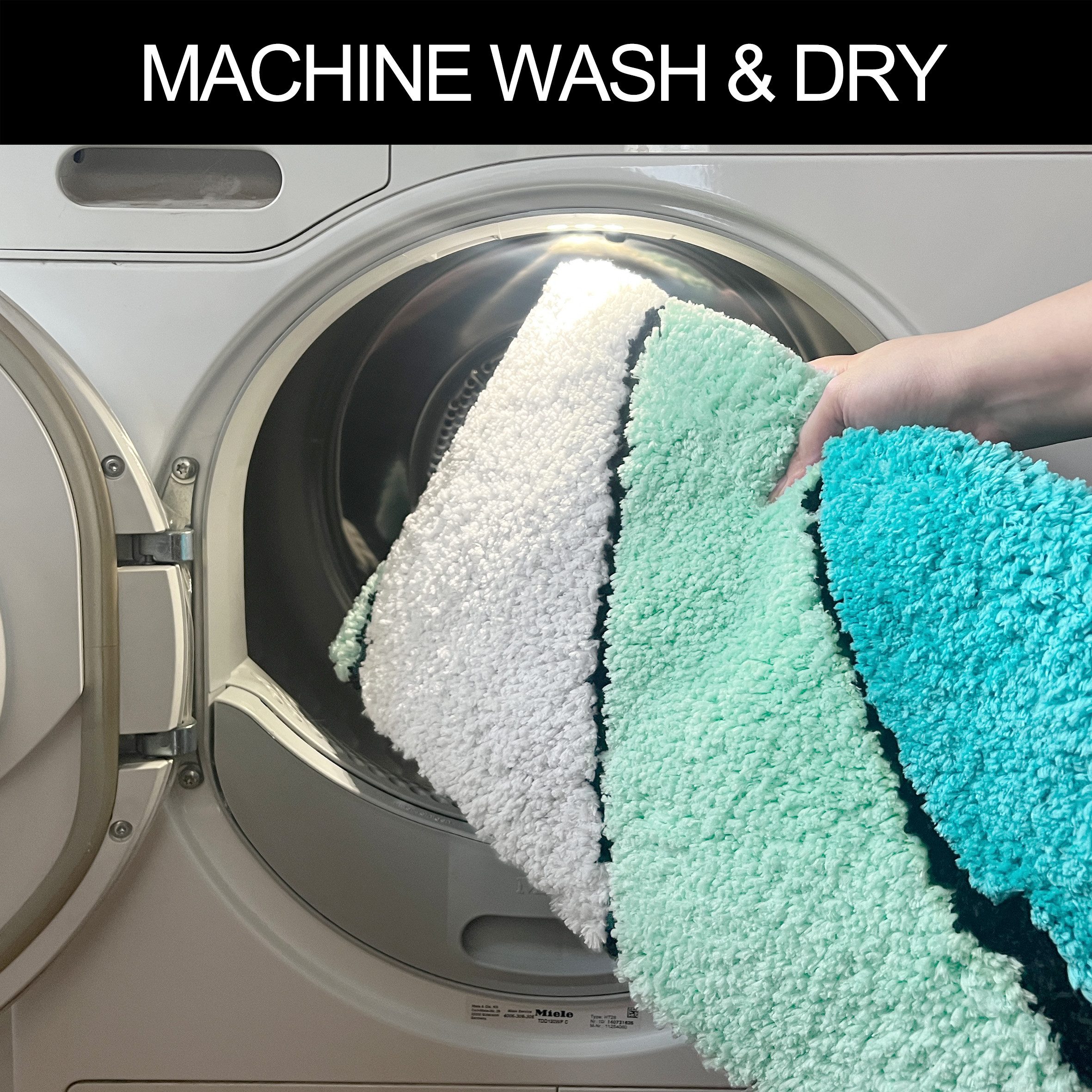 OTTO home Badematte Josie, Badvorleger, Badezimmer Teppich, Höhe 20 mm, rutschhemmend beschichtet, fußbodenheizungsgeeignet, schnell trocknend, strapazierfähig, Polyester, rechteckig, Badteppich, Badematten, rechteckig, rund & als 3-tlg. Set erhältlich