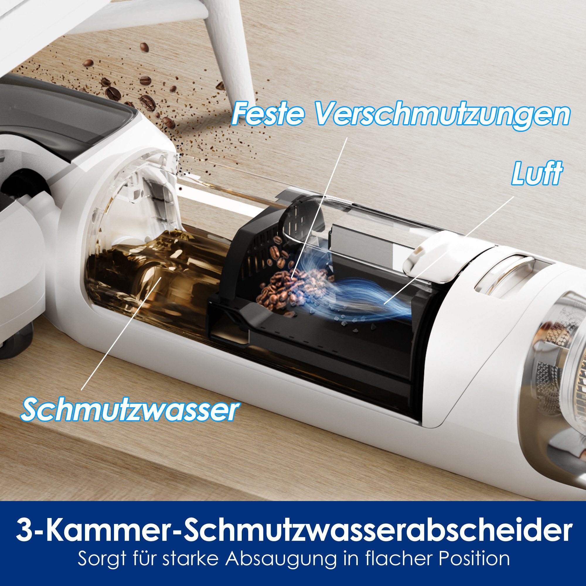 Tineco Nass-Trocken-Sauger Floor One S5 Stretch Extreme, 180° Neigung, Selbstreinigung, 220 W, beutellos, 40 Min Akku, automatische Anpassung der Suagleistung, Tierhaarfilter