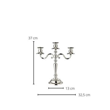 EDZARD Kerzenleuchter Regina, Kerzenständer für Stabkerzen, versilbert und anlaufgeschützt, H 37 cm