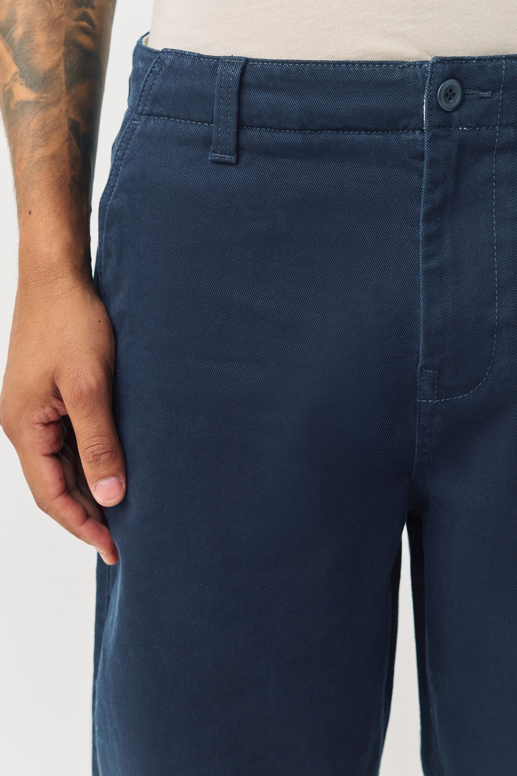 Next Stoffhose Stretchhose mit Barrel-Bein aus Baumwolle (1-tlg)