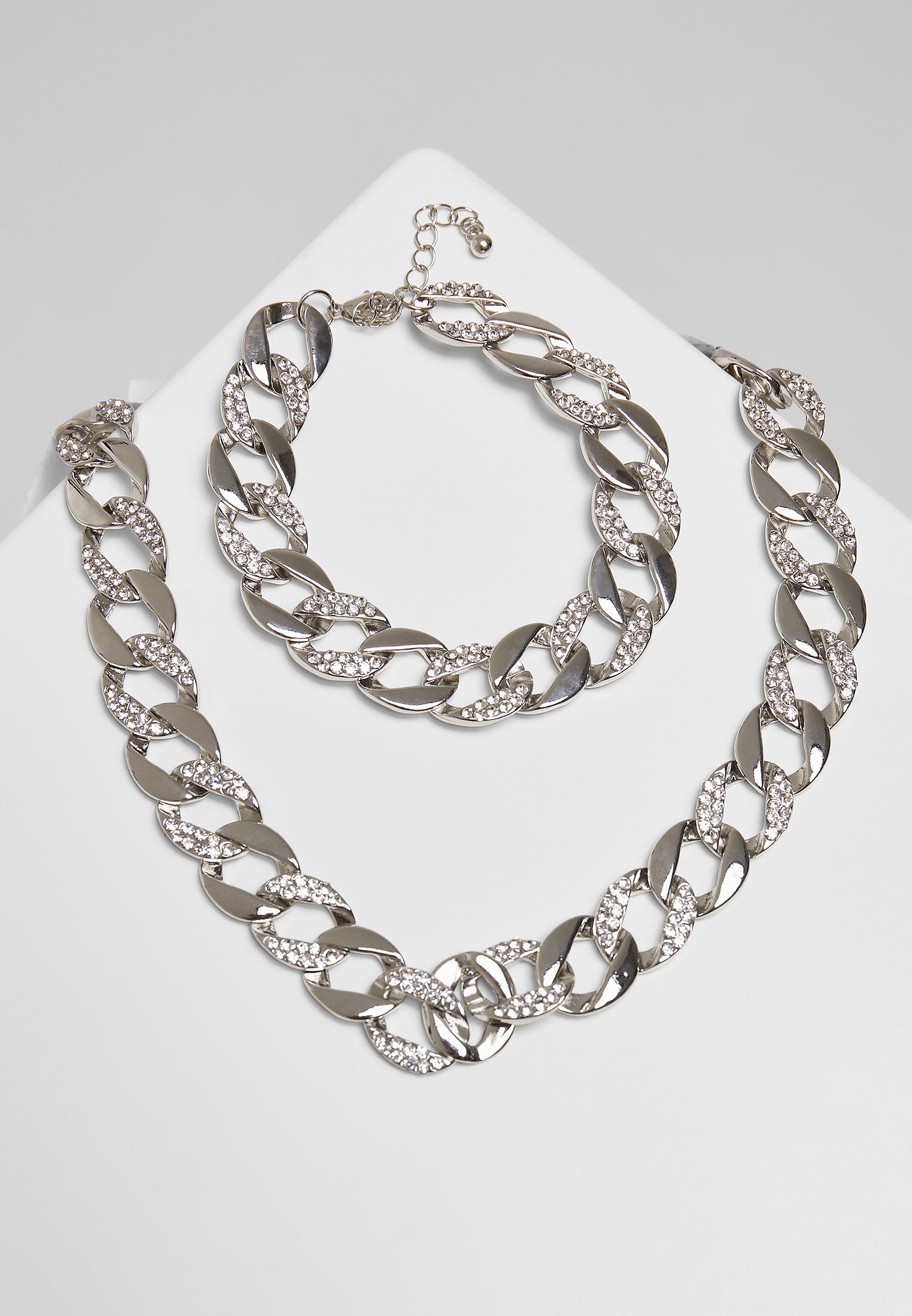 Accessoires URBAN Basic Bracelet Set Diamond silver Bettelarmband CLASSICS And Necklace