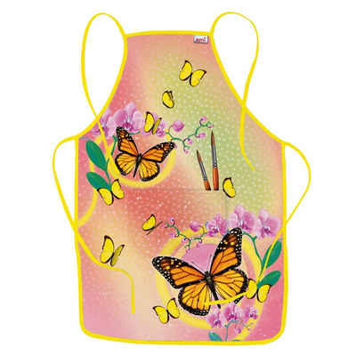 Roth Malschürze Schmetterling, 40 x 60 cm, aus Polyester, mit Bauchtasche, für Basteln und Malen