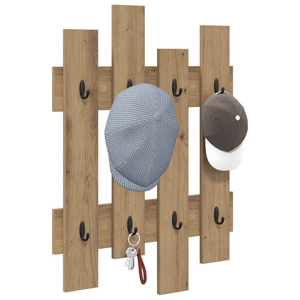 vidaXL Regal Wandmontierter Kleiderständer Eiche handwerklich günstig online kaufen