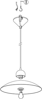 EGLO Pendelleuchte VETRO, Dimmfunktion, ohne Leuchtmittel, Hängeleuchte, Hängelampe, dimmbar