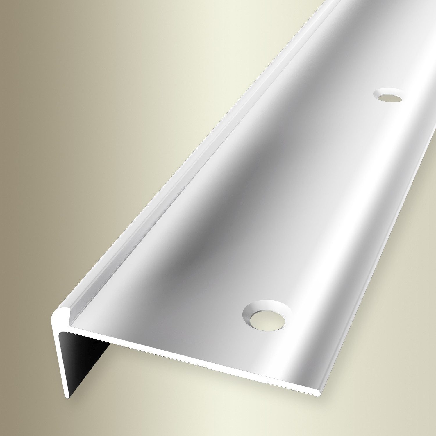Küberit Treppenkantenprofil 20 x 48 x 2500 mm Winkelprofil Alu poliert Gebohrt Aluminium