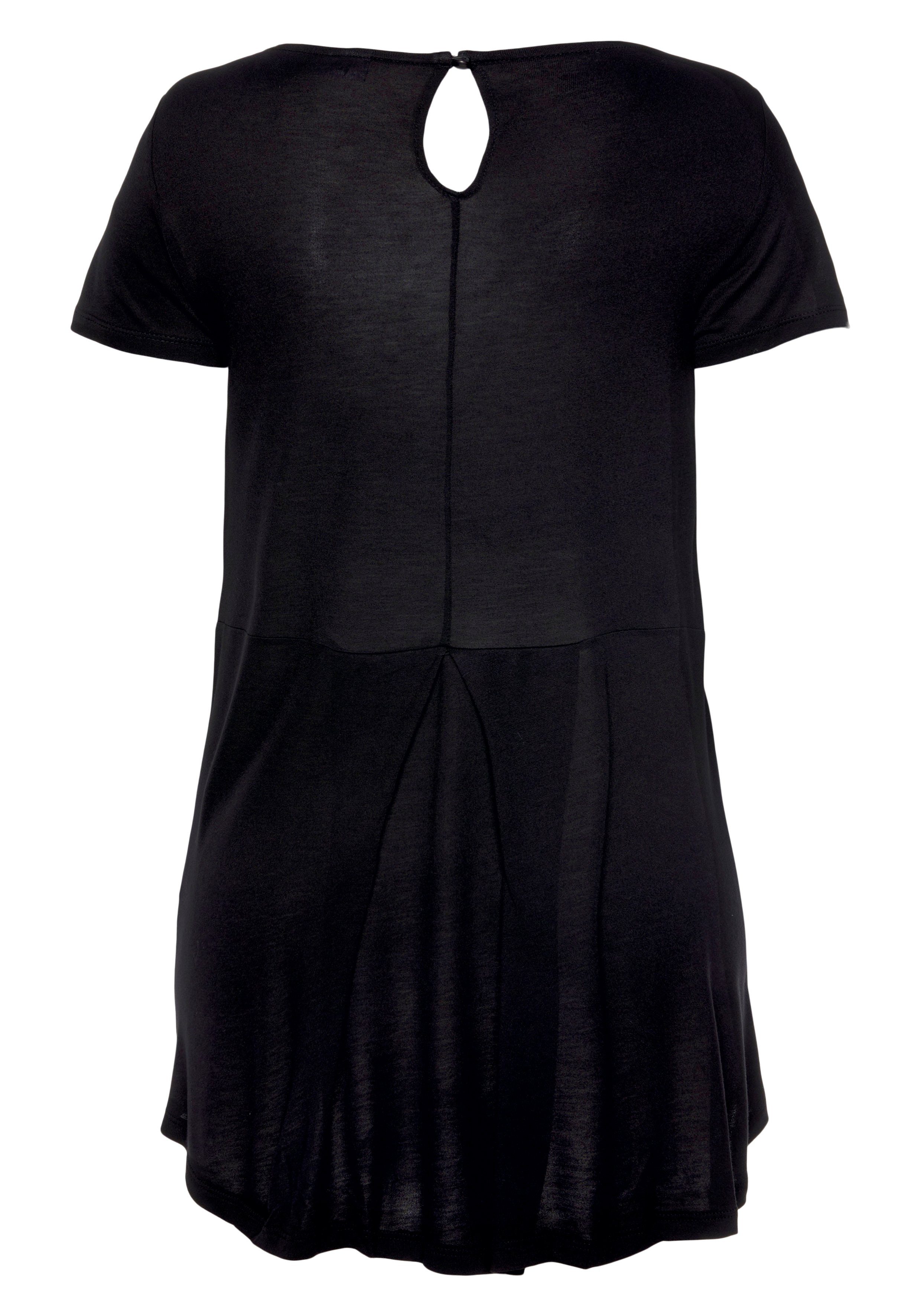 LASCANA T-Shirt mit verlängertem Rückenteil, Kurzarmshirt, Longshirt, Basic